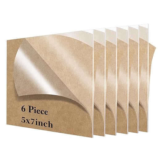 6 Pieces 5x7 Acrylic Sheet Blank Acrylic Signs, 1/8 inch Thick Acrylic Sheet by Lesnlok