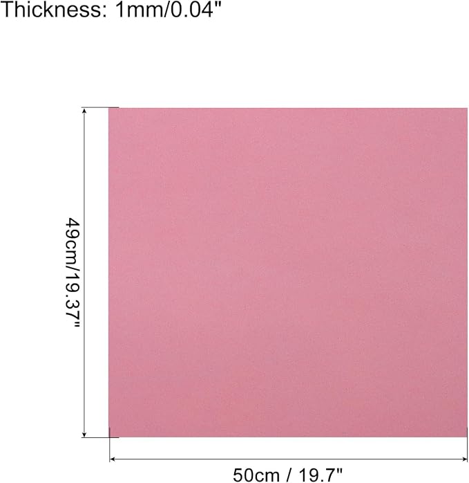 MECCANIXITY EVA Foam Sheets Light Pink 19.7 Inch x 19.3 Inch 1mm Thick Crafts - Image 2