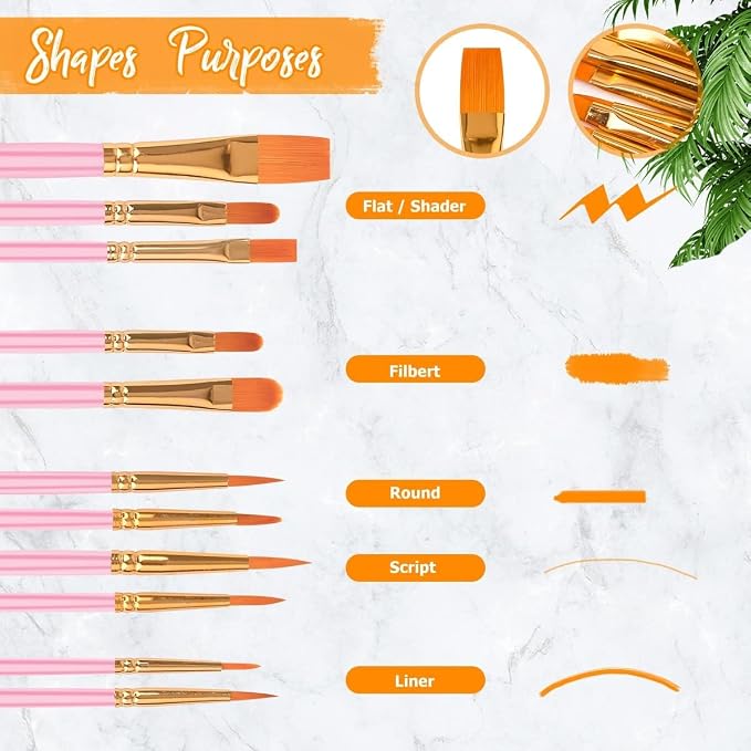 Soucolor Acrylic Paint Brushes Set, Halloween Painting Craft - Image 2