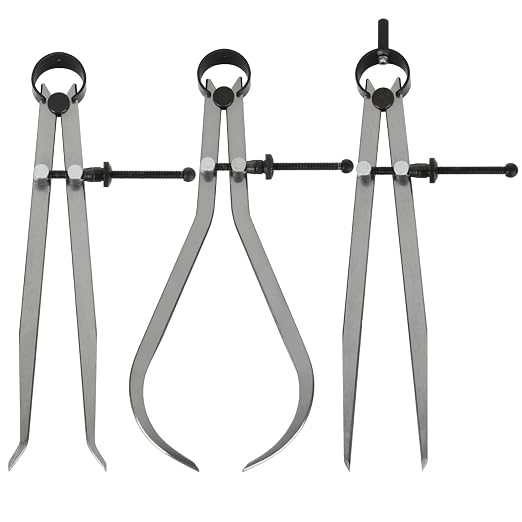 3 Piece Spring Caliper/Divider Set, 8 inches Inside Spring Outside Divider by DAJAVE