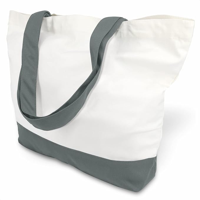 TOPDesign 3-Pack Super Strong Large 12oz Cotton Canvas Tote Bags, Reusable by TOPDesign