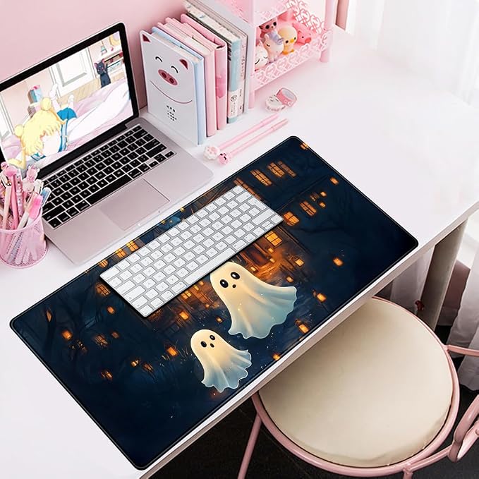 Cute Desk Mat Ghost Cartoon Mouse Pad Haunted House Style Desk Pad, Gaming - Image 7