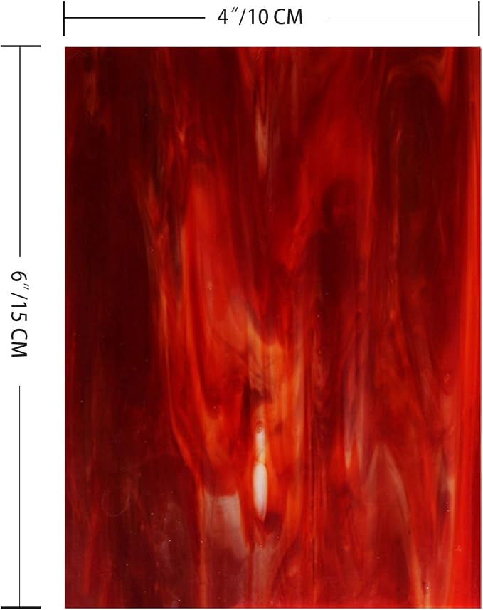 9 Pack Red Stained Glass Sheets, 4 x 6 Inch Mosaic Supplies Flame Collection - Image 4
