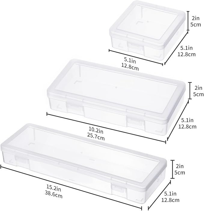 novelinks Clear Pencil Box and Small Plastic Storage Containers - Image 3