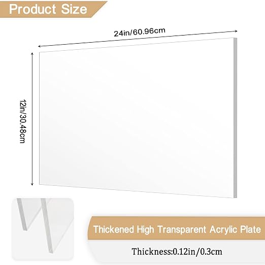 2 Pieces 1/8" Thick Acrylic Sheets, Plexiglass Sheets, Photo Frames - Image 2