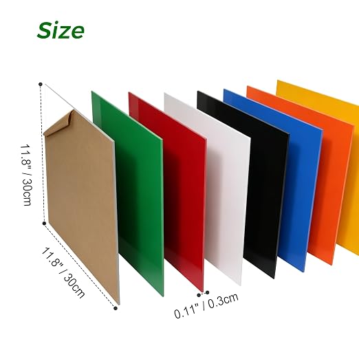 Lovemolly 8-Pack 12×12 Inch Colored Acrylic Sheets, 1/8″ Thick Opaque - Image 2