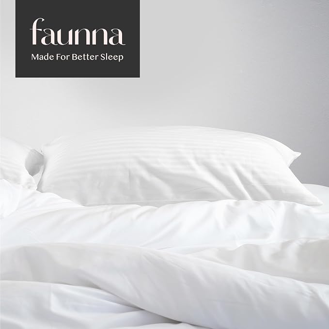 FAUNNA 600TC 100% Cotton Pillow Protectors, Body Size, 2 Pack, Oeko-TEX - Image 7