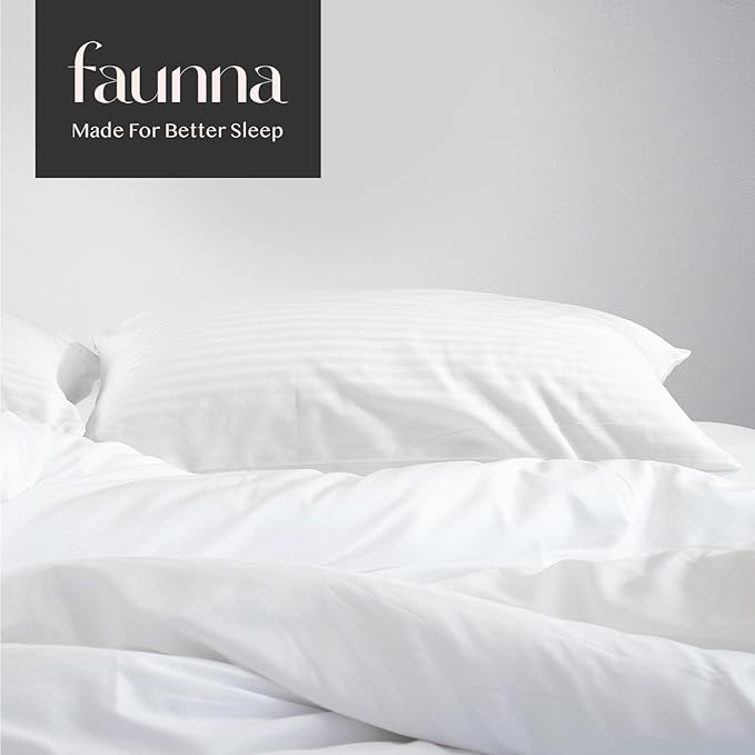 FAUNNA 600TC 100% Cotton Pillow Protectors, Queen Size, 2 Pack, Oeko-TEX - Image 7
