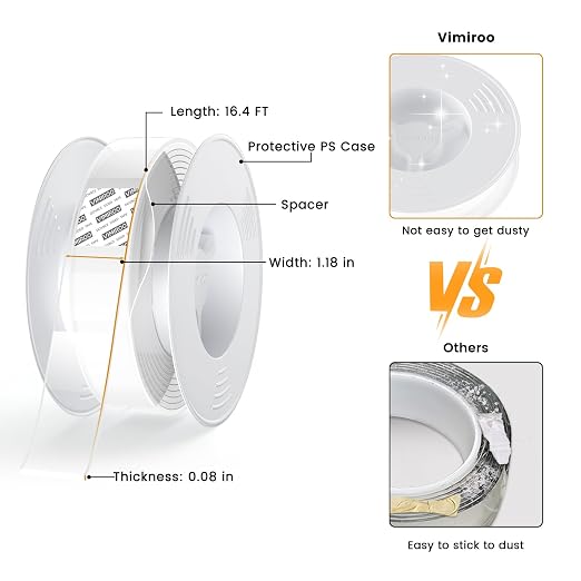 vimiroo 4 Pack Double Sided Tape Heavy Duty, Extra Large16.4FT Nano Double - Image 2