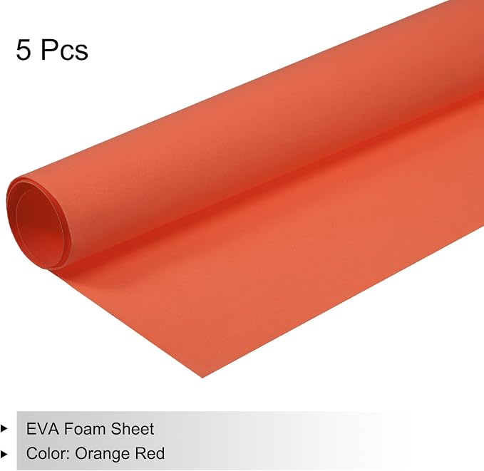 MECCANIXITY EVA Foam Sheets Orange 19.7 Inch x 19.3 Inch 1mm Thick Crafts Foam - Image 3