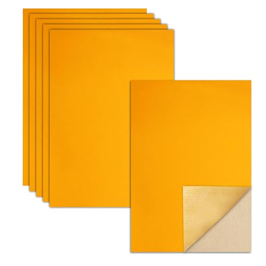 Biaungdo Yellow Self Adhesive Felt Sheets, 8 x 12 Inch | A4 Size, Felts Fabric by Biaungdo