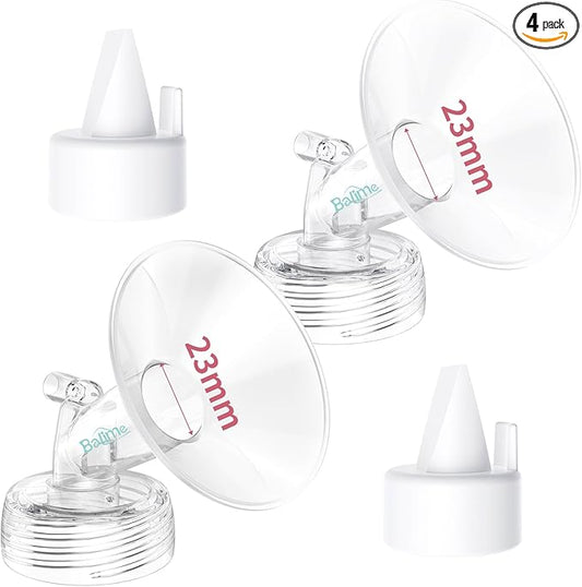 Electric Breast Pump Parts Compatible with Spectra S1/S2/9 Plus, 2Pcs Duckbill Valves and 2Pcs 23mm Flange (Not Original Spectra Accessories)
