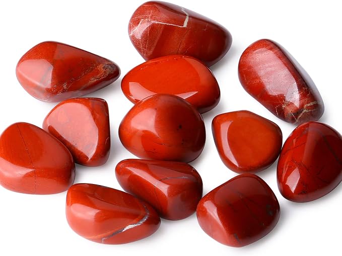 DUQGUHO Red Jasper Healing Crystals Stones Set Natural Tumbled Polished by DUQGUHO