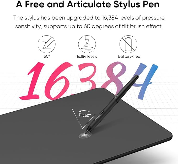 XPPen Updated Deco 01 V3 Drawing Tablet-16384 Levels of Pressure Battery-Free - Image 4