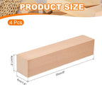 MECCANIXITY 4Pcs Basswood Carving Block, 1.6"x1.6"x8" Square Wooden Dowels - Image 2