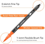 Caliart 34 Double Tip Brush Pens Art Markers - Image 3