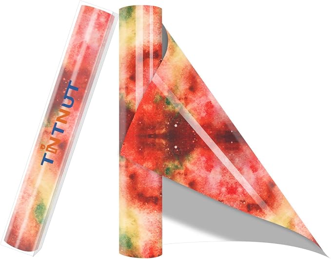 Tintnut Orange Galaxy Glow in the Dark HTV Vinyl Roll, stretch washable by Tintnut