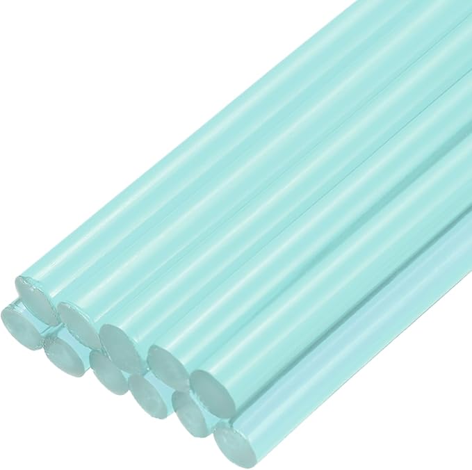 uxcell Mini Hot Glue Sticks for Glue Gun 7mm x 100mm Transparent Blue 12pcs by uxcell