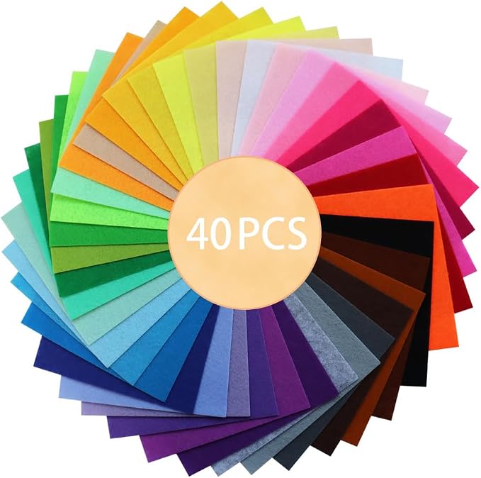 40 Pcs Felt Fabric Sheet, 1mm Thick by Unknown