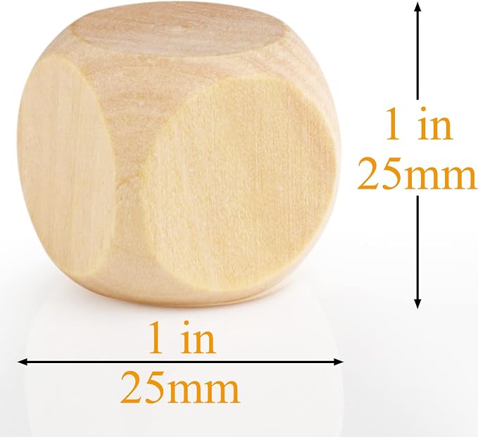 Blank Wooden Dice 1 inch 30PCS Unfinished Square Blocks 25mm Small Wood Cubes - Image 7