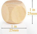 Blank Wooden Dice 1 inch 30PCS Unfinished Square Blocks 25mm Small Wood Cubes - Image 7