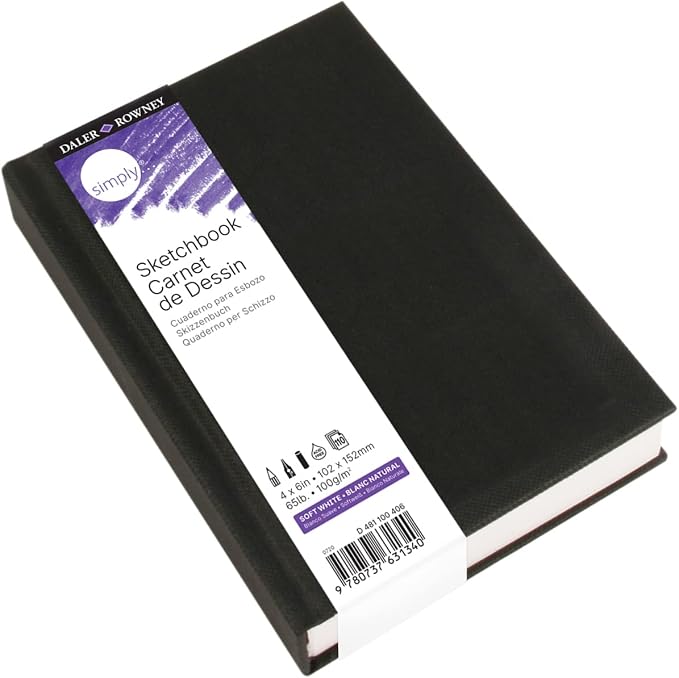 Daler-Rowney Simply... Sketchbook, Soft White, 110 Sheet, 4x6 inch by Daler-Rowney