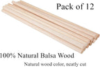 1/2 x 12 Inch Round Wood Dowel Rods Wood Sticks Wooden Dowel Rods Unfinished - Image 2