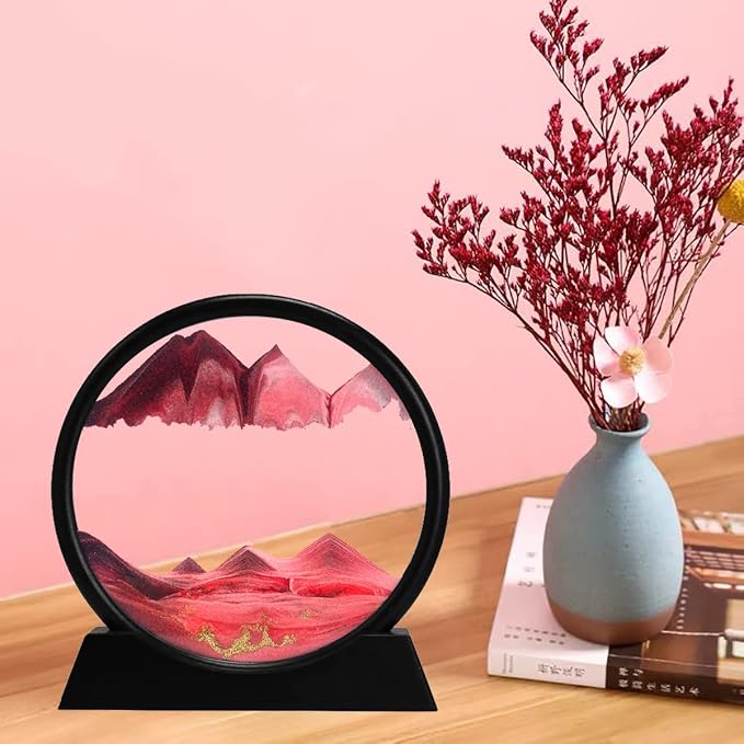 rysnwsu 3D Dynamic Sand Art Liquid Motion, Moving Sand Art Picture Round Glass - Image 4