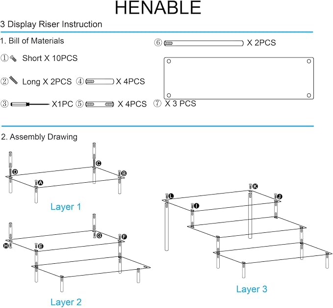 HENABLE Large Acrylic Display Risers, Perfume Stand Organizer, Tabletop Use - Image 6