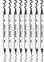 TRANSON 8 Pack Black Bold and Fine Dual-tip Acrylic Paint Marker - Image 6