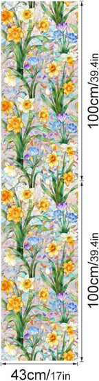 Daffodil Faux Stained Glass Window Film, Static Cling Window Film Decorative - Image 2