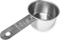 1/4 Cup Stainless Steel Measuring Cup | Sturdy Metal 60 ml | 60 cc | 2 oz | Single Cup for Wet and Dry Ingredients | Great for use as 1/4 Cup Dog Food Scoop - 1 PK