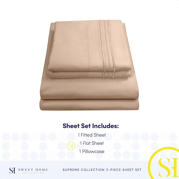 Twin Sheets - Breathable Luxury Sheets - 1800 Supreme Collection Extra Soft - Image 4