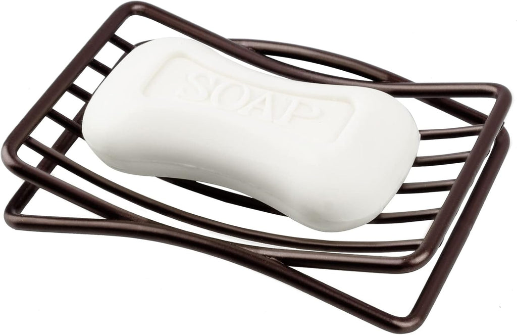 Soap Dish for Shower Bathroom Bar Soap Holder, Stainless Steel Self-draining Sponge Holder for Kitchen Sink Bathtub, Easy Cleaning Quick Dry, Bronze