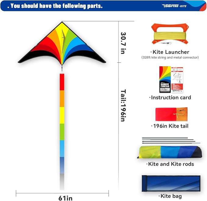 SGftre Complete Kite with Handle, Line & Accessories, Family Outdoor Activities - Image 6