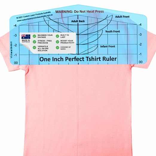 T-Shirt Ruler Guide, Neckline Heat Press Alignment Tool by CLPA