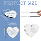 80PCS Sublimation Magnet Blanks Hearts Bulk Produnts 40 Pcs Sublimation Blanks - Image 2
