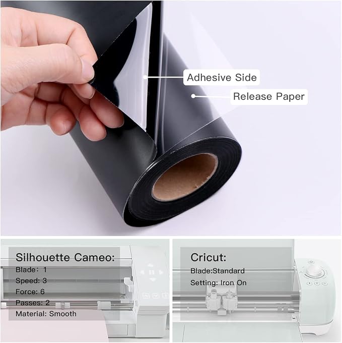 YRYM HT Black Permanent Vinyl Roll - Image 5