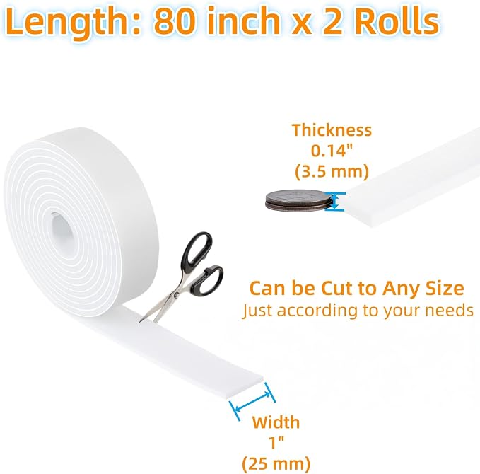 Felt Strips with Adhesive Backing – Furnigear Heavy Duty Cuttable Felt Tape - Image 2