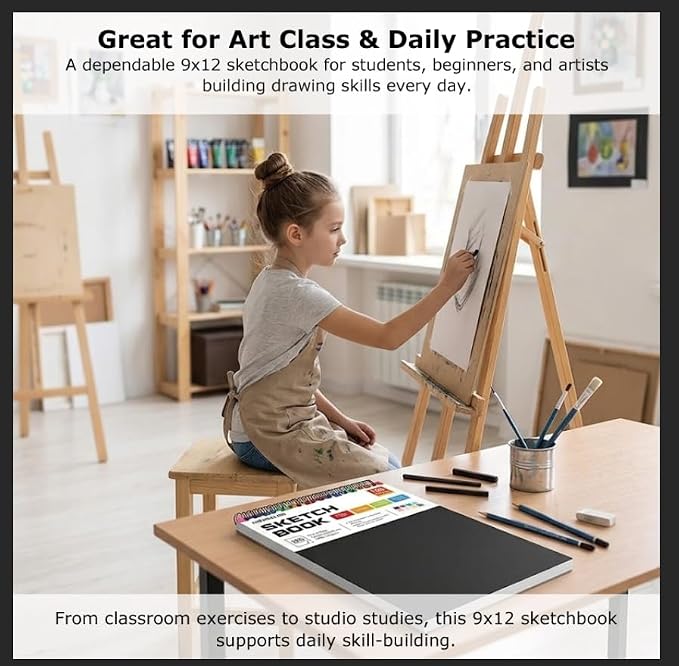 Soucolor Sketch Book 9x12, 100 Sheets, Kids Art Sketchbook - Image 5