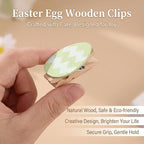 18 Pack Colorful Egg Wooden Clothespins, Mini Decorative Clips - Image 3
