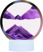 Moving Sand Art Picture Round Glass 3D Deep Sea Sandscape in Motion Display by rysnwsu