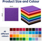 40 Pack Thin Felt Fabric Sheets 4" x 4" Assorted Colors Squares Felt Fabric - Image 3