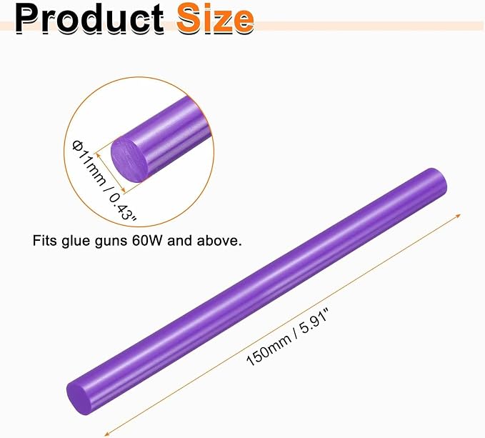 HARFINGTON 10pcs Hot Glue Sticks 0.43" Dia x 5.91" Long EVA Mini Hot Melt - Image 2