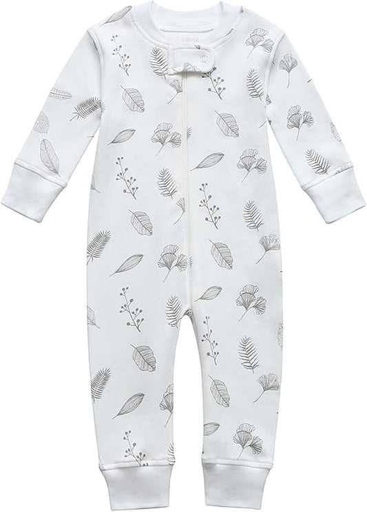 Owlivia Organic Cotton Baby Boy Girl Zip up Sleep 'N Play Pjs, Footless, Long Sleeve