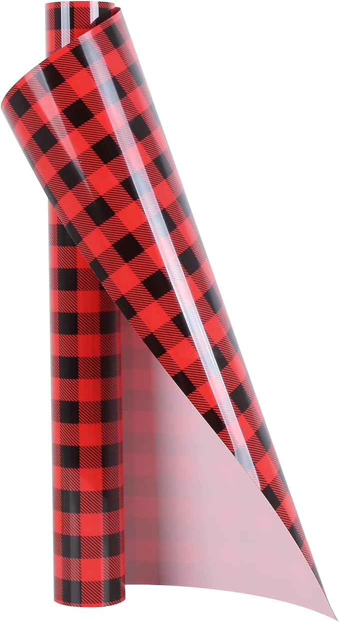 TORC Red Black Buffalo Plaid HTV Vinyl 12 inch x 5 ft, Check Heat Transfer by TORC