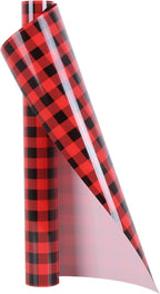 TORC Red Black Buffalo Plaid HTV Vinyl 12 inch x 5 ft, Check Heat Transfer by TORC