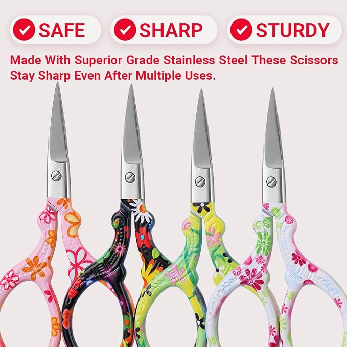 2PCS Sewing Embroidery Scissors, 3.6 Inches Sharp Stainless Steel Crochet - Image 8