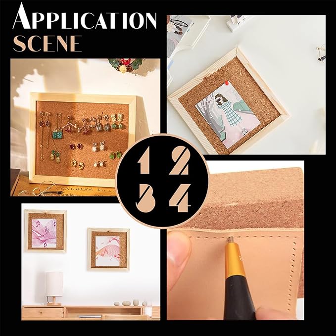 OLYCRAFT 2PCS Square Bulletin Boards 6 x 6 inch Non Self-Adhesive Wood Cork - Image 6