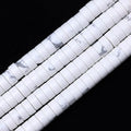 Natural Stone Heishi Beads for Necklace Making, 4 mm x 6 mm Small Flat Round by YUGDRUZY
